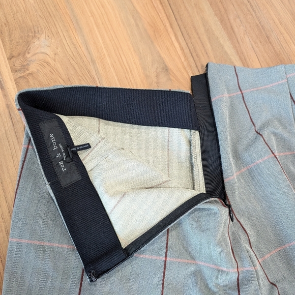 Rag & Bone Simone Pant Grey Burgundy Pink Plaid Skinny Leg Crop Stretch 8 - Picture 8 of 12